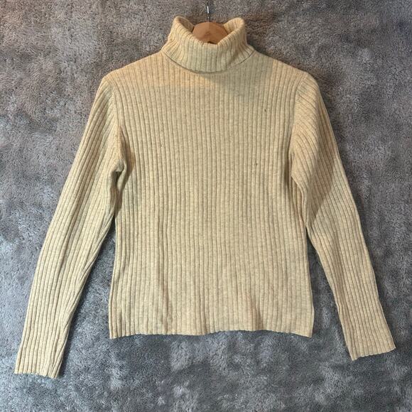 Forte Cashmere Ribbed Turtleneck Sweater M Medium Vintage - Picture 1 of 10